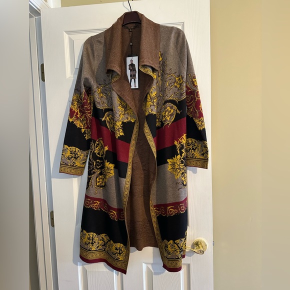 MAXSPORT Sweater/La Cardigan/ color Blac red gold red - Picture 1 of 9